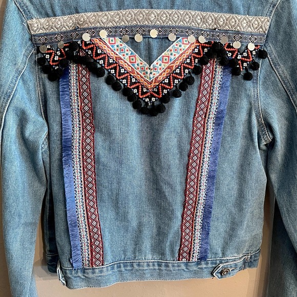 Boom Boom Jeans Denim Jacket Sz Med. 5-Button Front 2 Pockets S1151-400 - Picture 3 of 12